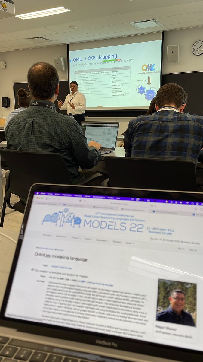 msavaryleblanc's tweet photo. Let’s play OML with Maged Elaasar at @modelsconf tutorial session #ontologies #models2022 https://t.co/jacbBTeuGV