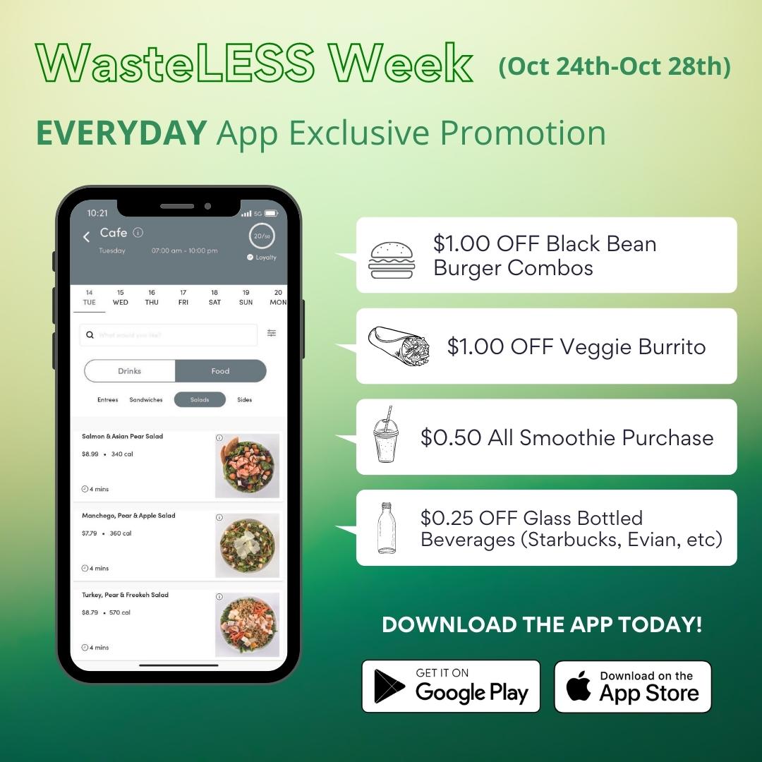 StFXCampusFood's tweet photo. As part of our WasteLESS Week commitment, Enjoy this week with these exclusive in-app retail promotion on the Everyday App!
Additionally, get a FREE bubly on your first $10 purchase through the app! #wastelessweek #sodexocanada @stfxuniversity #sustainability #retail https://t.co/V0OLA3SR0Y