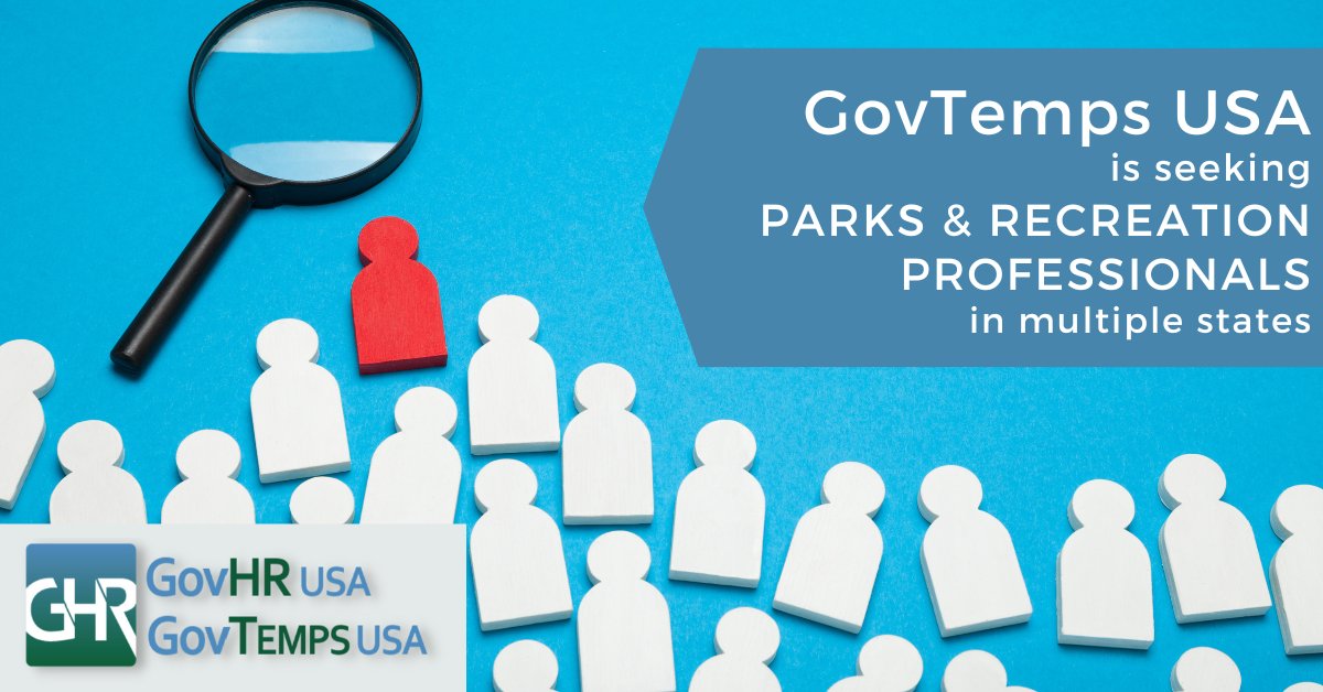 GovTempsUSA's tweet photo. GovTemps - Parks and Recreation Professionals. Apply today at: https://t.co/T4V4oQHIgj #localgov #govjobs #govhr @GovTempsUSA https://t.co/HnbG67BghL