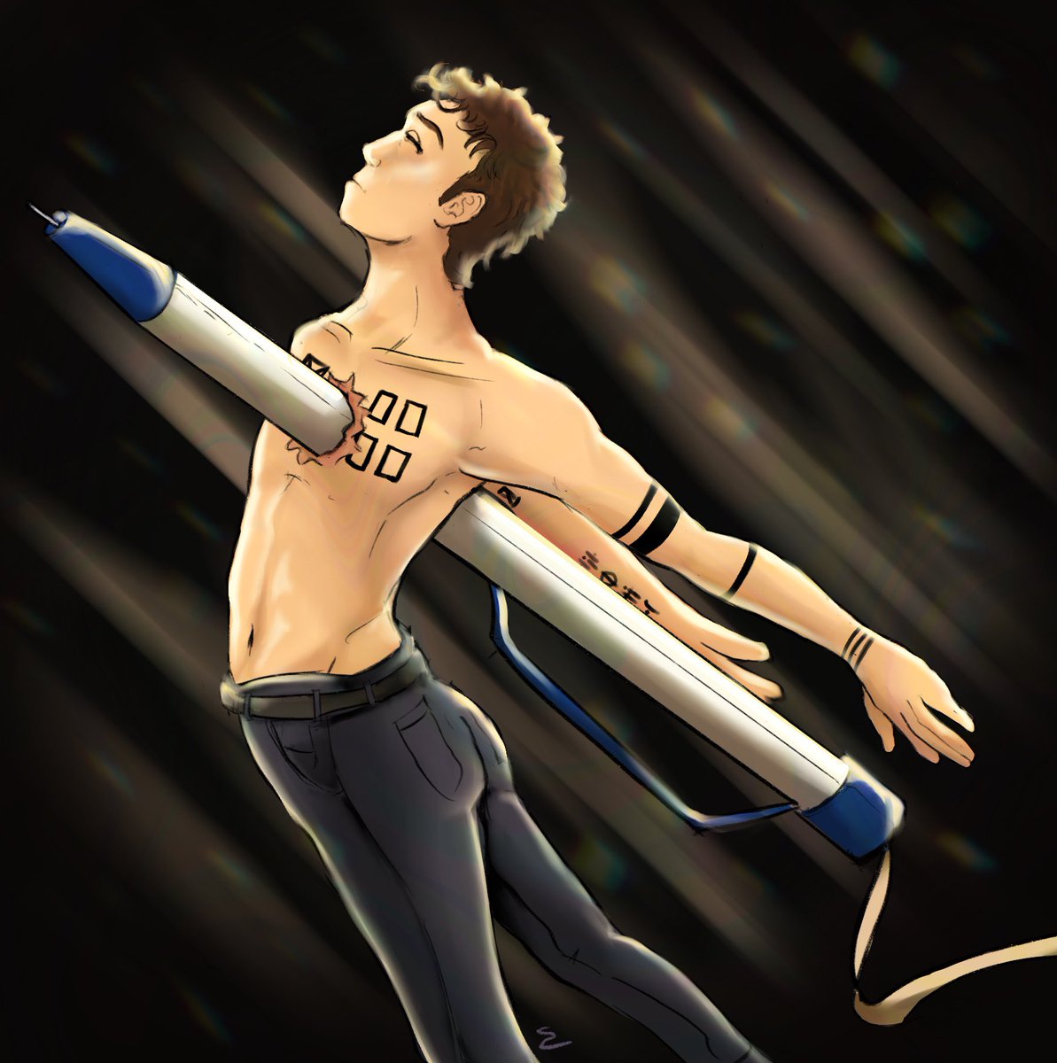 solemnocturne's tweet photo. Words who pierce // cliquetober day 21 - pen/ harpoon 
I am back tracking this month … who knows what will happen but I want to keep going 
@tylerrjoseph @artbytheclique #cliquetober #cliqueart https://t.co/9jHPqgEtAO