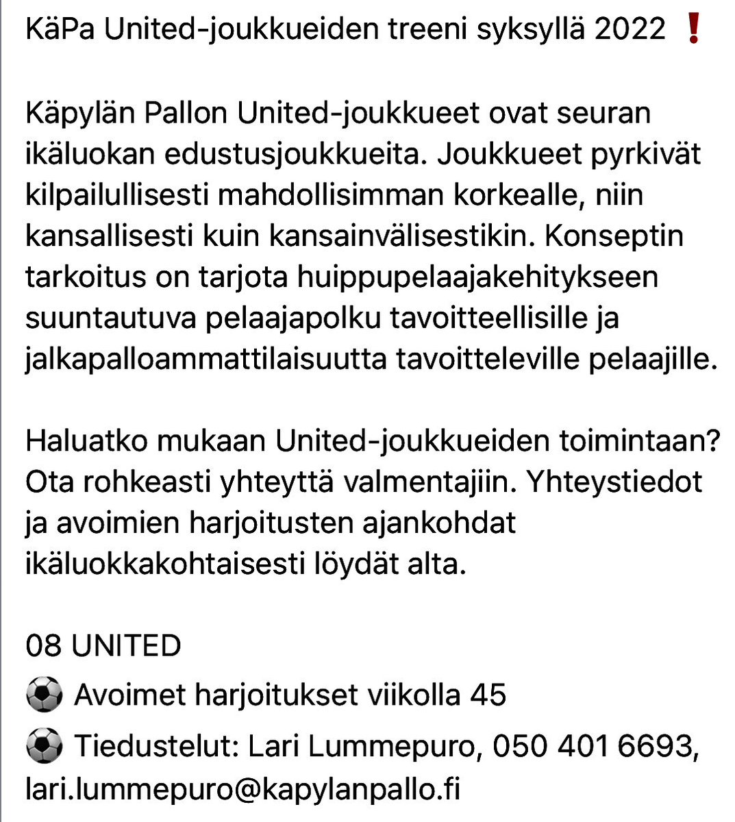 Jengiin mukaan? Tryoutit viikolla 45⬇️