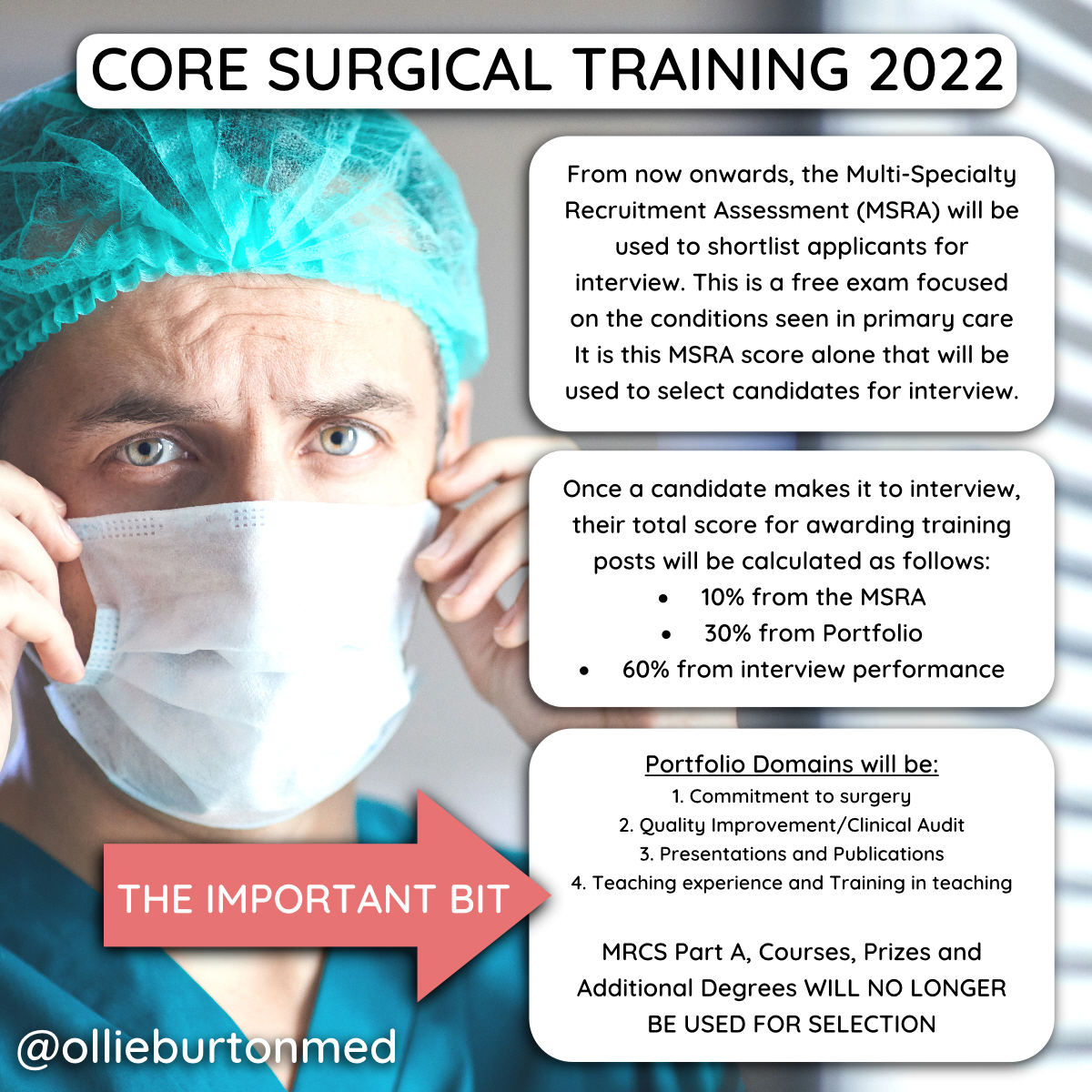 ollieburtonmed's tweet photo. Graphic summary of the recent changes to Core Surgical Training (CST) from 2022 cycle onwards if anyone wishes to share - let's all try to make medical students/F1s aware so they're not caught off guard. At least before the next last-minute rug-pull.
#MedEd #Surgery https://t.co/9fD21nP1hJ