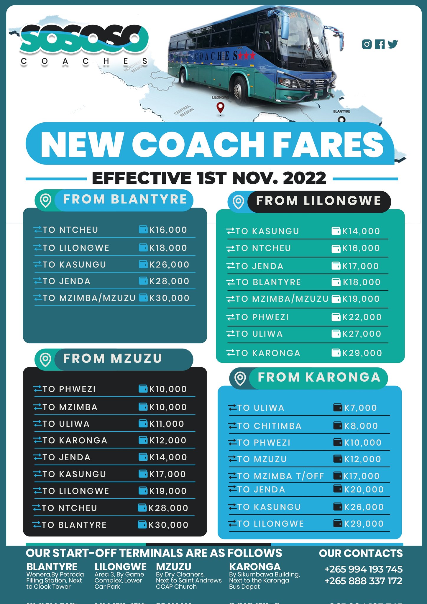 SOSOSO COACHES on Twitter "To our valued customers, please take note