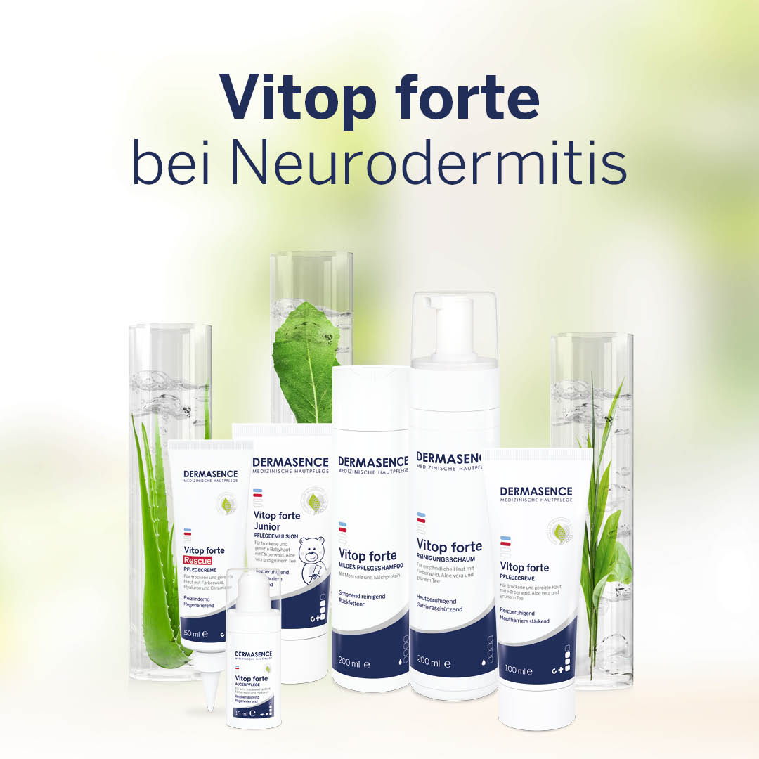 Wir sagen „Vitop“, du sagst „forte” - Vitop forte! 📣 Ganz genau, unsere Vitop forte-Pflegeserie ist den Jubel wert! Enhalten sind Färberwaid, Aloe Vera und grüner Tee - ideal bei #Neurodermitis und trockener #Haut. Mit den Vitop forte-Produkten kommt deine Haut zur Ruhe. 💙