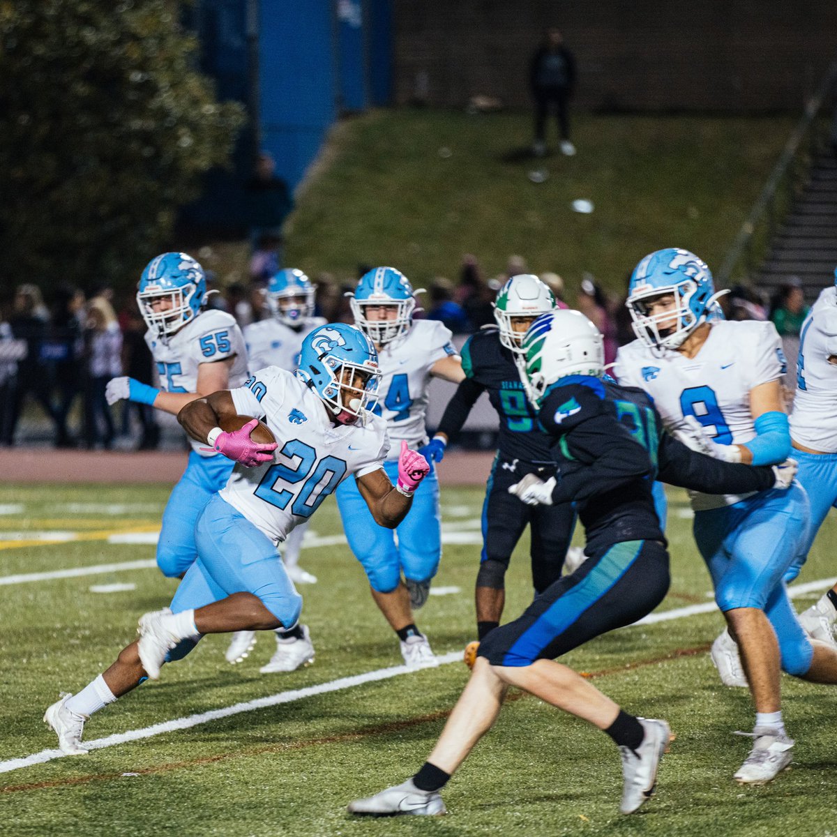 Super Blessed &amp; honored to say that I have ran for more than 1000 yards &amp; 20 touchdowns for 2 seasons in a row! And the season isn’t even over yet! Wouldn’t be possible if wasn’t for my big guys up front &amp; the amazing coaching staff as well! THANK YOU GOD!