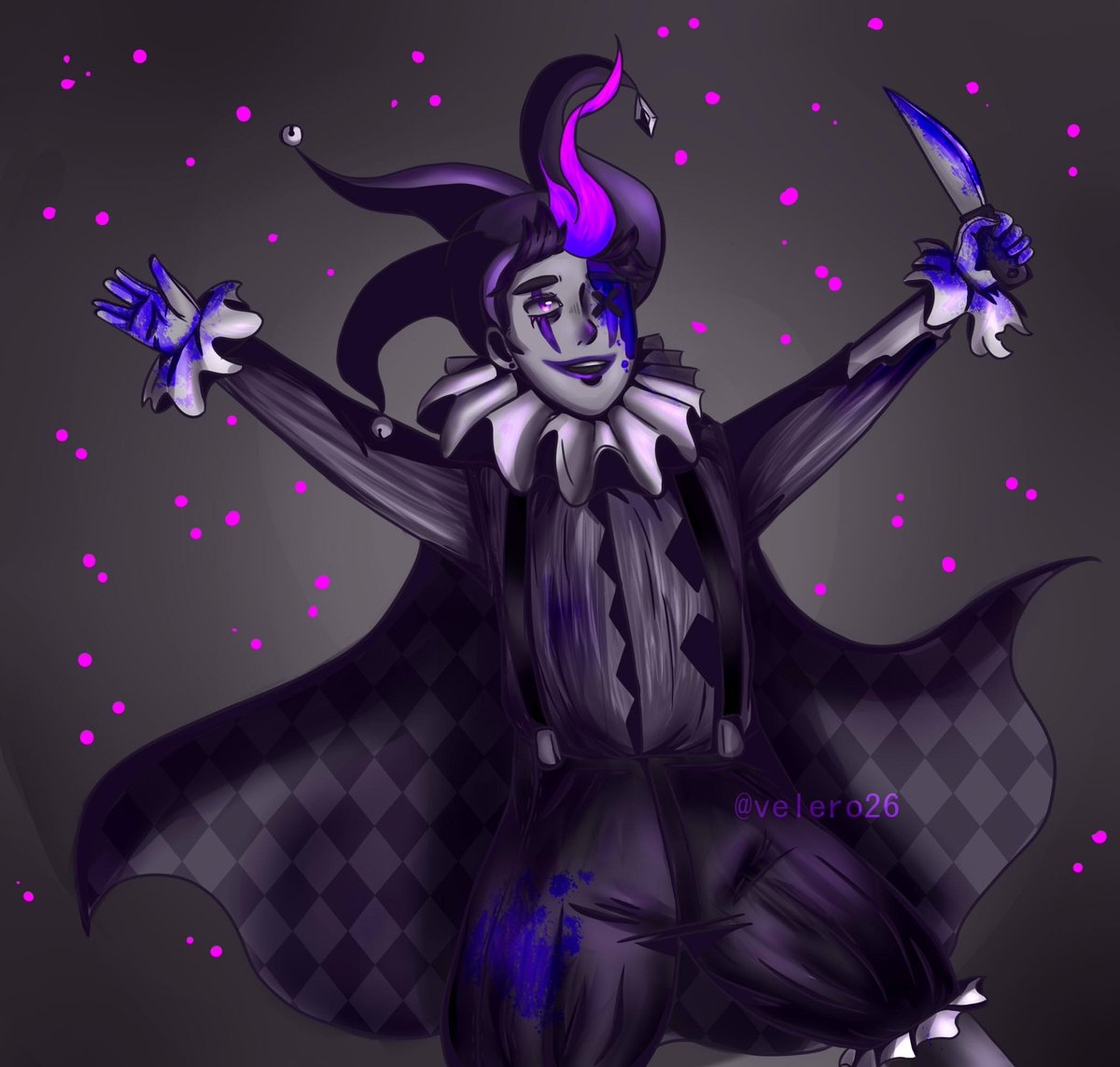 velero26's tweet photo. Hoy es el stream de Halloween así que era tiempo 🤡🟣
#auronfanart #auronplay #Halloween https://t.co/aZs9bELyWW