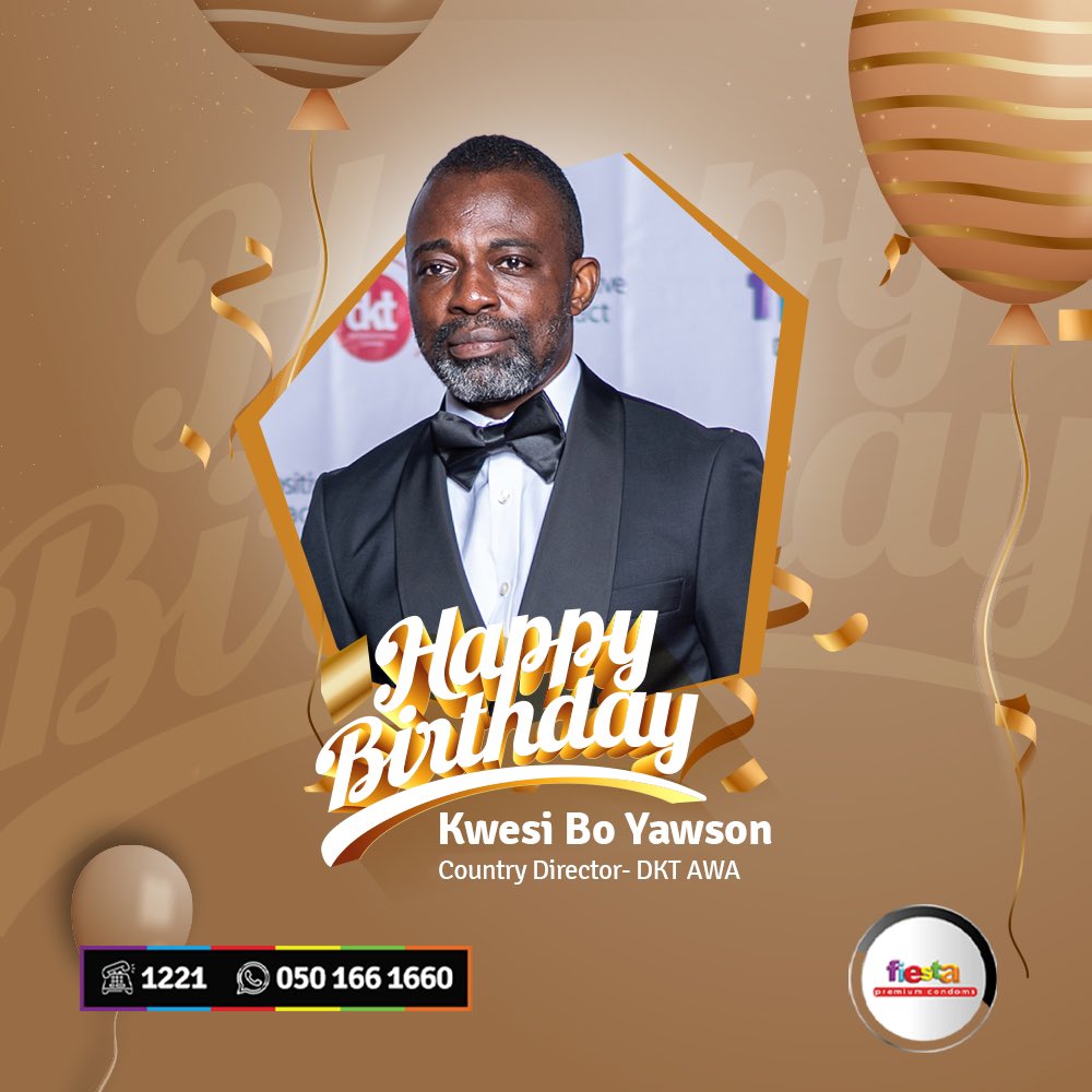 FiestaCondomsGH's tweet photo. Happy birthday to our incredible leader and friend. Your zeal for work always motivate us to do more.
#HappyBirthday
#FiestaCondomsGH
#ChangeYourStyleEvenMore https://t.co/W1gGKkvNEZ