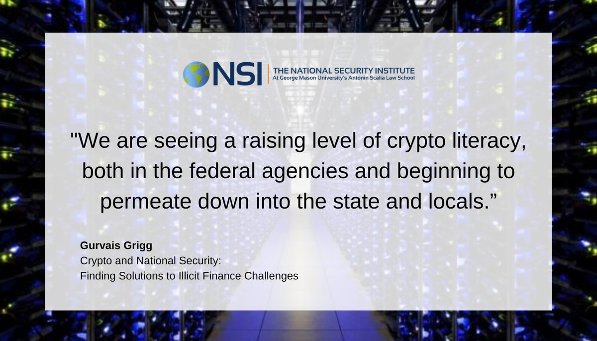 Earlier this month, NSI "Crypto and National Security: Finding Solutions to Illicit Finance Challenges. Here are some highlights from the panel!

<a href="/gurvais/">Gurvais Grigg</a>: