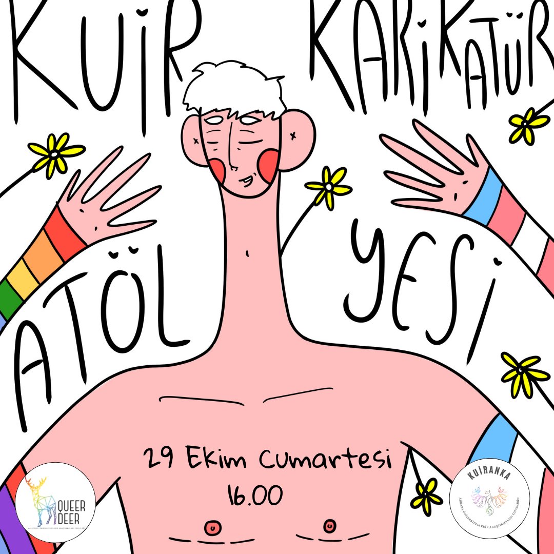 QueerDeer ortaklığıyla KUİR KARİKATÜR ATÖLYESİ!

Melis Yılmaz'ın katılımıyla 29 Ekim cumartesi günü saat 16.00'da düzenleyeceğimiz atölyeye herkesi bekliyor, sonrasında hep beraber partiliyoruz 🎊🎉 Katılım için toplulukların bio'sunda bulunan formu doldurabilirsiniz 🖤