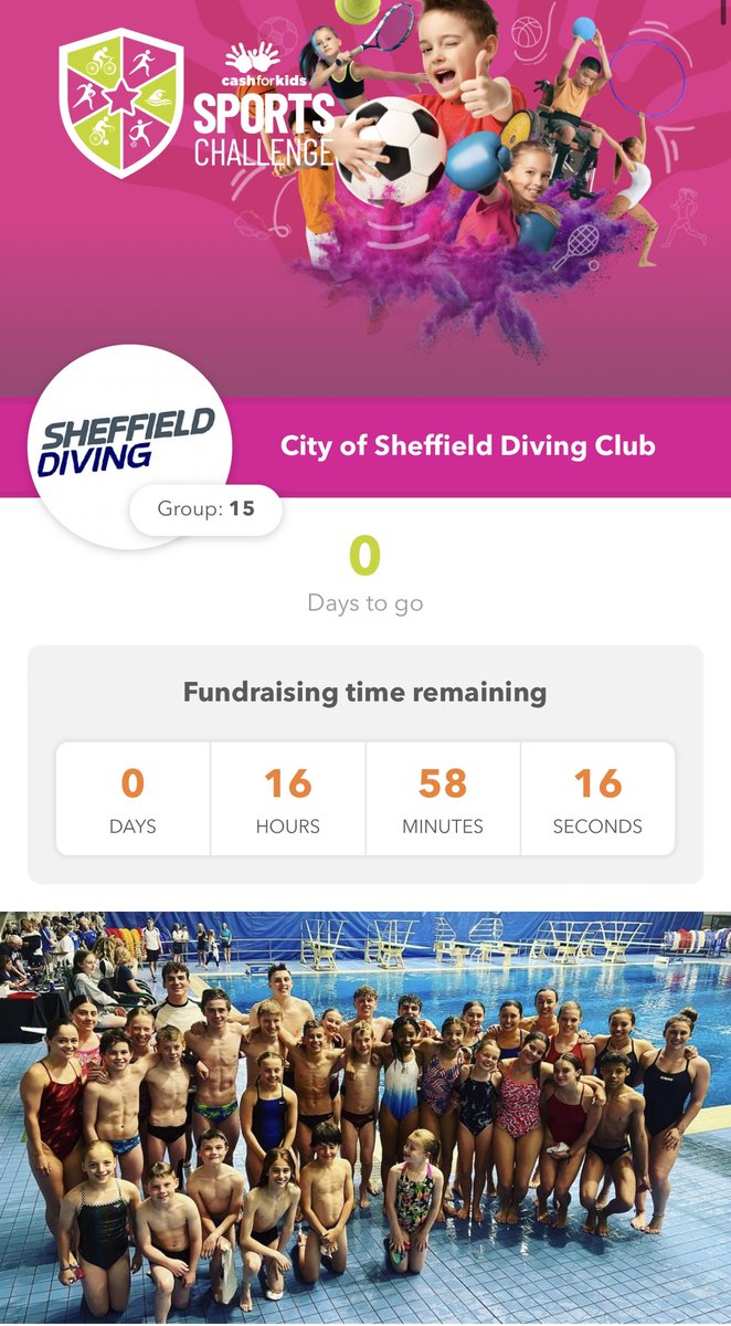 Just a hours left to donate to our <a href="/hallamfm/">Hallam FM Memories</a> Fundraising Campaign 👇

Our members couldn’t have done anymore and we are so so proud of everyone 💙 We truly have an amazing diving community. 

cashforkidsgive.co.uk/campaign/south…

Thank you 🙏 

#sheffielddiving #hallamfm