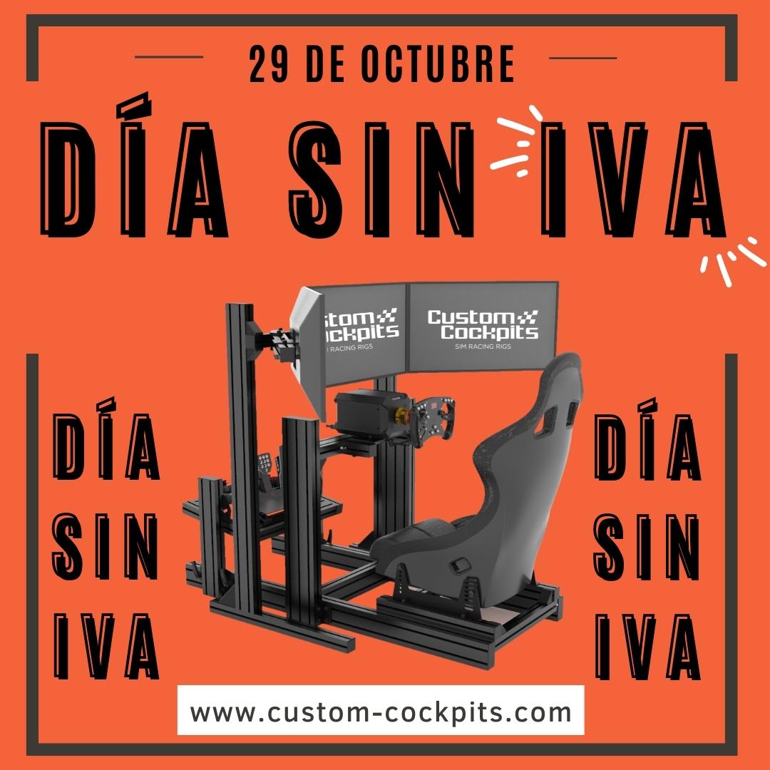 📢 #especialpromo
🔥¡Aqui la teneis!
⏰️¡Abre tu agenda y pon tus alarmas!

🟢Próximo sábado 29 de Octubre 
Día sin IVA en custom-cockpits.com 

🏁No dejes escapar ésta pedazo de oferta especial para toda la comunidad #simracer 

¡¡Sólo para los más rápidos!!
🏃‍♂️🏃‍♀️🏃‍♂️🏃‍♀️🏃‍♂️🏃‍♀️🏃‍♂️