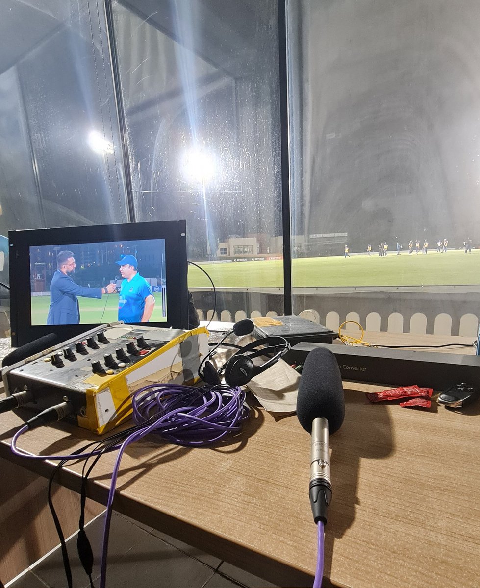 samsperspective's tweet image. #CommBox debut in the UAE 😇🎙 for the ICC Academy Arabian League T20!