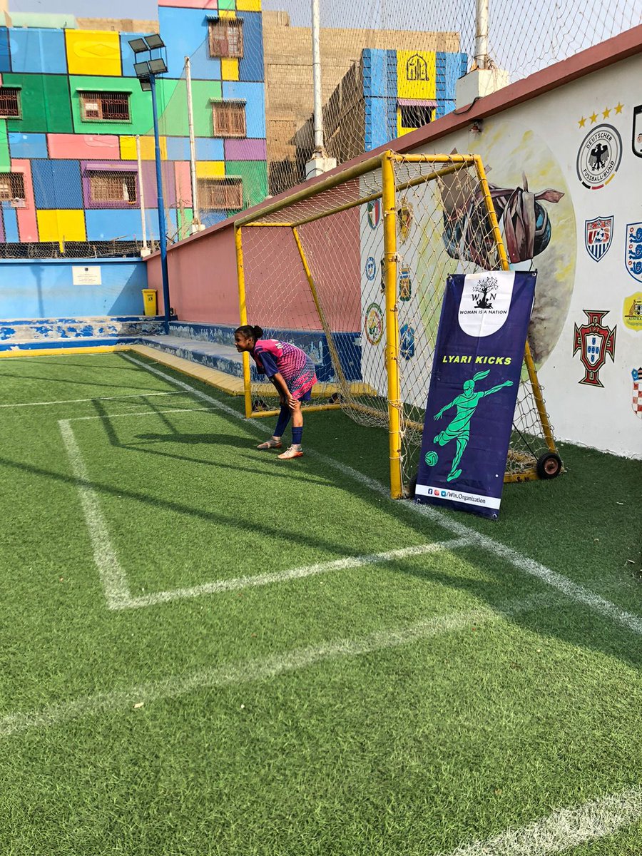 WinOrganization's tweet photo. Lyari Kicks is now underway. Its a 1month football fellowship for  girls to promote peace, empowerment, &amp; gender equality.We want to give girls a sense of empowerment so that when they kick the ball, they are also breaking down barriers to social justice, education, and equality. https://t.co/iIZOaNhsDi