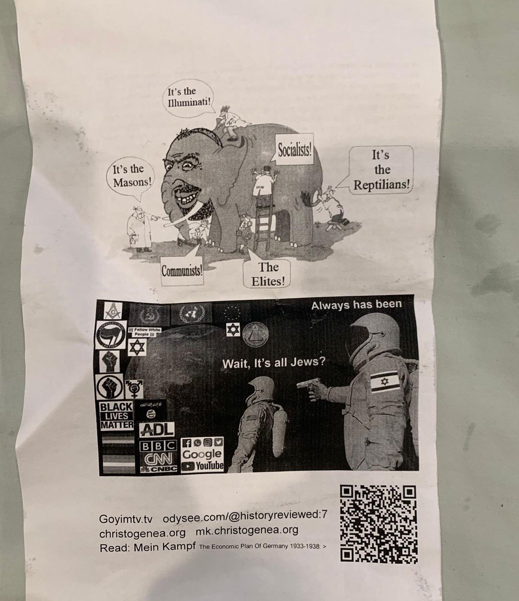 My neighbors and I woke up to this antisemitic flyer at our homes. This antisemitic banner was on the 405. Antisemitic flyers were left on cars last week at the Grove and in Pico Robertson. The silence of the press and our elected officials and other candidates is deafening.