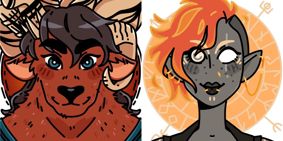 FlohGna's tweet photo. All our characters from our DnD campaign « Point d’Impact », DMed by @ephemereon ❤️✨ https://t.co/HtJ23XAFNl