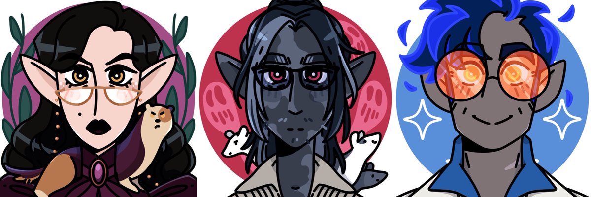FlohGna's tweet photo. All our characters from our DnD campaign « Point d’Impact », DMed by @ephemereon ❤️✨ https://t.co/HtJ23XAFNl