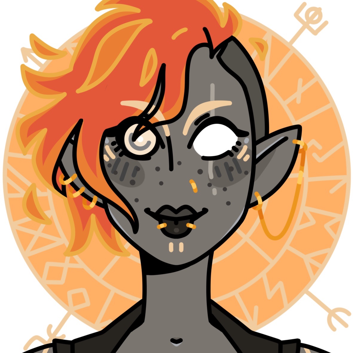 FlohGna's tweet photo. One week of character‘s portraits from our DnD campaign « Point d’Impact », DMed by @ephemereon - Day 4

Ember Obsidienne, she/her, Fire Genasi, Wild Magic Sorcerer, and played by @ptitpatachon ❤️ https://t.co/T9ycP04Hzz