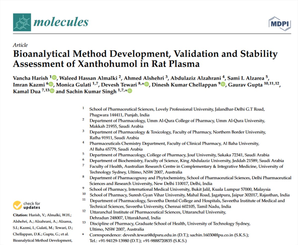 mdpi.com/1420-3049/27/2…  <a href="/vancha_harish/">Dr. Vancha Harish Reddy</a> <a href="/dev0013/">Devesh Tewari</a> <a href="/Kam_Dua/">Kamal Dua</a> <a href="/gauravpharma25/">Gaurav Gupta</a> <a href="/UTSARCCIM/">ARCCIM</a> <a href="/Dinesh_Kumar78/">Dinesh Kumar Chellappan, PhD</a> <a href="/Kam_Dua/">Kamal Dua</a>