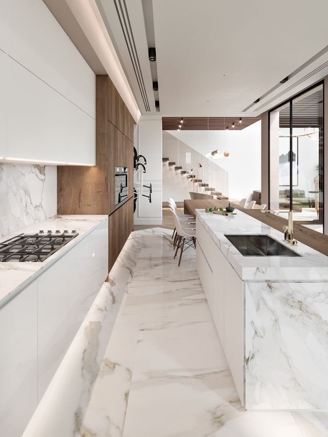INTERIORBYHUT's tweet photo. Marble kitchen >>> https://t.co/Fwhqman0Ne