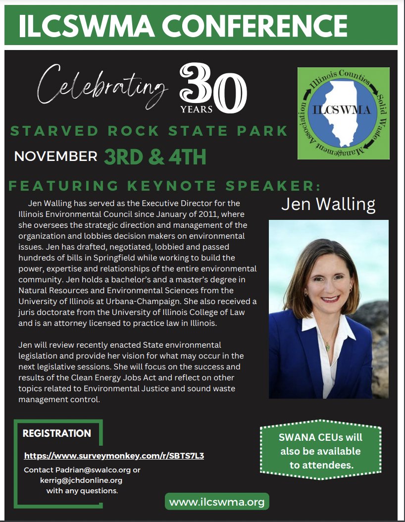 ilcswma's tweet photo. We're just 11 days away from the start of our @ilcswma annual conference, Nov. 3-4 at Starved Rock State Park. Don't waste any time - register today! https://t.co/6CYvRY8jyM