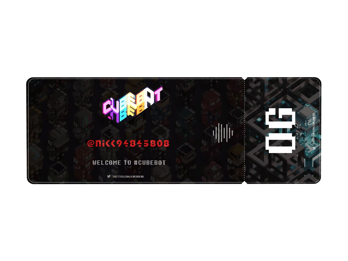 Nikk94845808's tweet image. My OG Ticket by @Encodend #CUBEBOT

You can copy my Dress But you can&apos;t Steal my #CUBEBOT OG Ticket🎟️