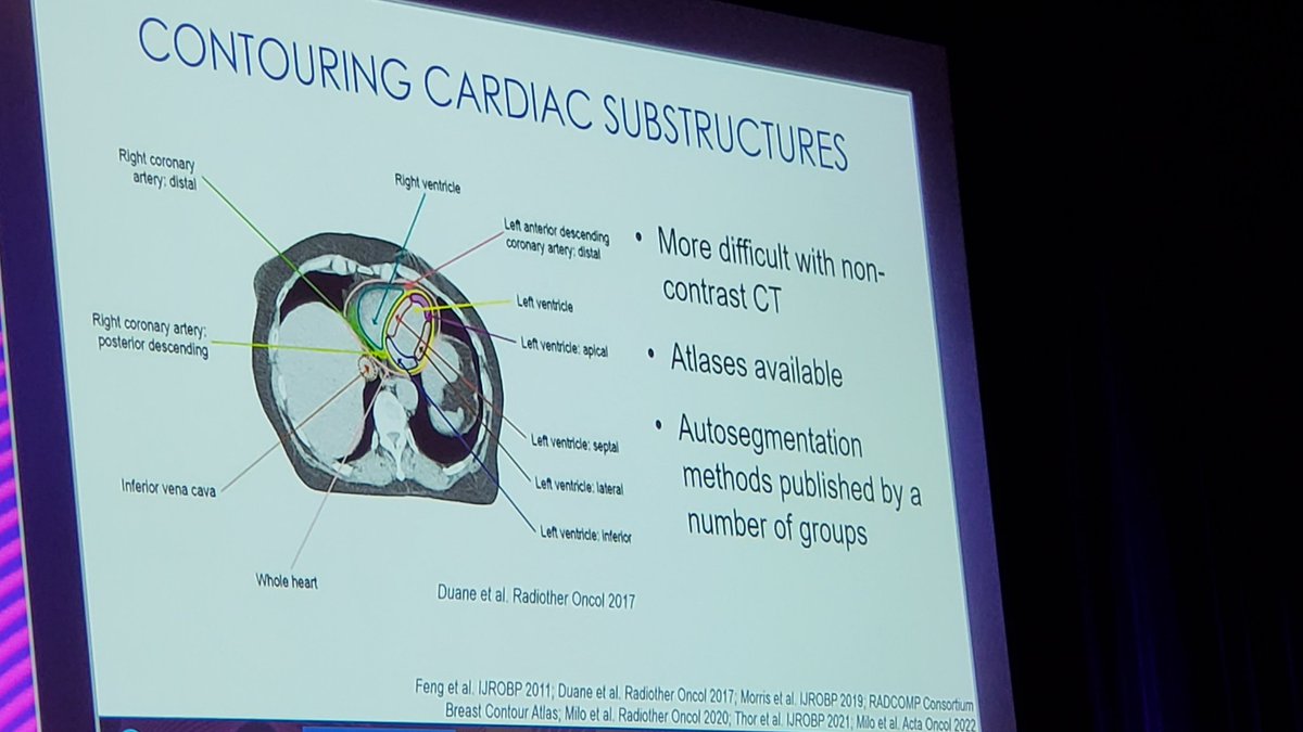 @carmenbergom on cardiac radiation toxicity and sparing No question the importance of it. We are moving towards contouring heart substructure and then imposing dose volume constraints. ALARA is an important principle here but it's not sufficient🤔 #ASTRO22 @OncoAlert