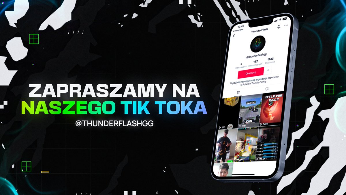 Wpadajcie na oficjalnego TikTok'a Piorunów 👉 tiktok.com/@thunderflashgg