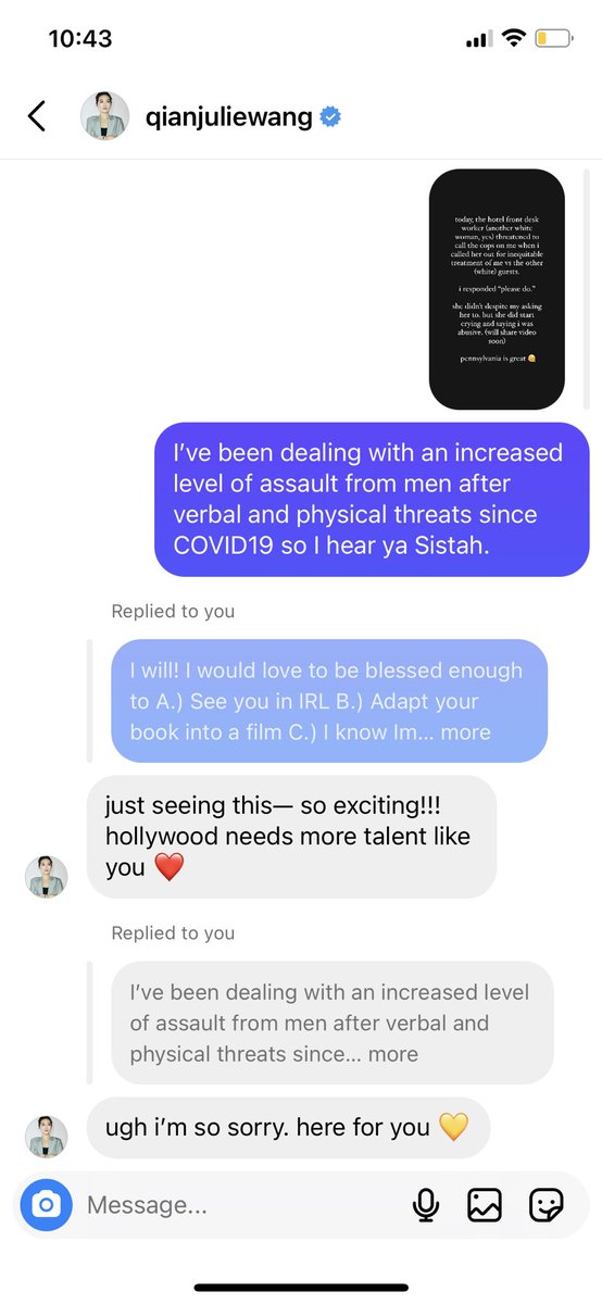 When two Asian women are there for each other in a post COVID19 world. When one of those women happens to be a <a href="/nytimes/">The New York Times</a> bestseller <a href="/qianjuliewang/">Qian Julie Wang🔸王乾 🔸הֲדַסָּה</a> and <a href="/BarackObama/">Barack Obama</a>’s favorite book. 🫢