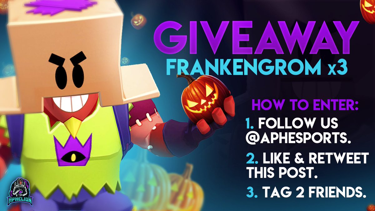 𝕏𝔻 𝔾𝔸𝕄𝔼𝕊 on X: #FrankenGromGiveaway 🎁 x1 Twitter Winner, To Enter:  🎃Follow Me 🎃Like 🎃Retweet 🗓️Winner Picked In 2 Days! Thanks To  @BrawlStars 🧡  / X