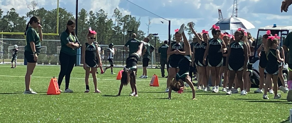 Bears Cheerleaders pumping the 12u crowd up during the second quarter of playoff action vs the Naples Hurricanes this afternoon!
