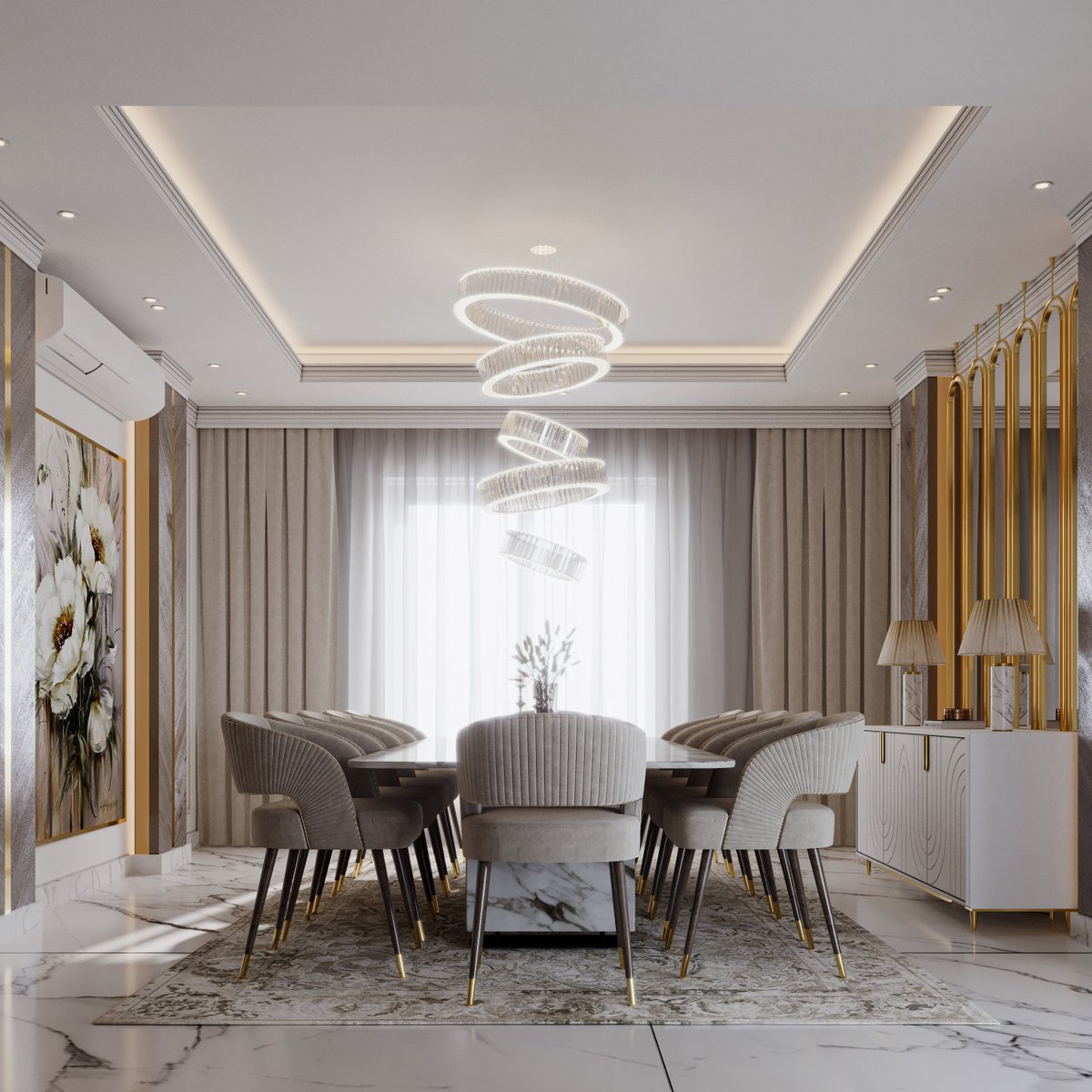 Bazzar_Design's tweet photo. The dining room is exceptional, you have found the right design for all its perfect elements from the design of the table, chairs  to the chandelier 
Get A Free Quote For Your Project 📞
Call Now: 0550744722 &amp; 0549488299
#bazzar_design #interiordesign #interiordesigner #luxury https://t.co/lUcHUGjBpV