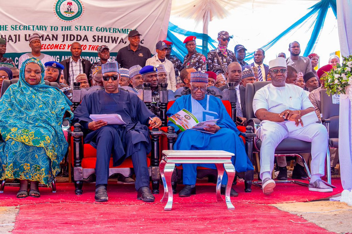 On Saturday, I was in Borno State for the official inauguration and handover of the rebuilt Ngarannam community to the people by the Chief of Staff to President @MBuhari, Professor Ibrahim Gambari, CFR.