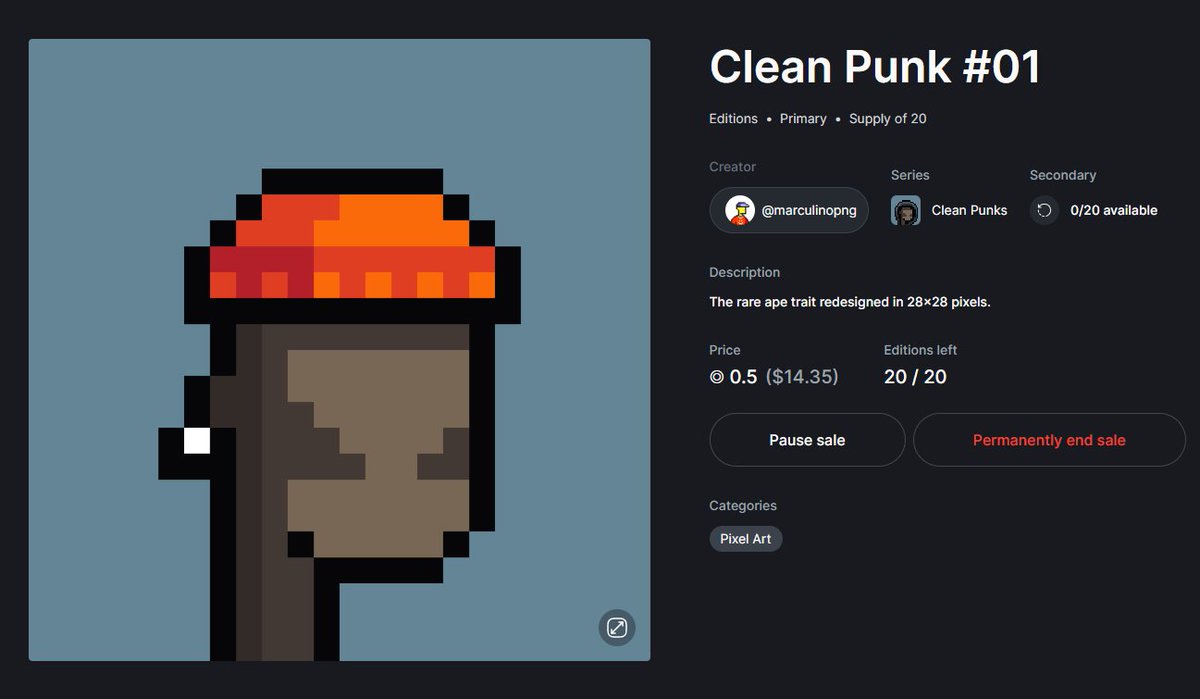 20 Clean Punks #001 are available for purchase at <a href="/exchgART/">Exchange Art</a>