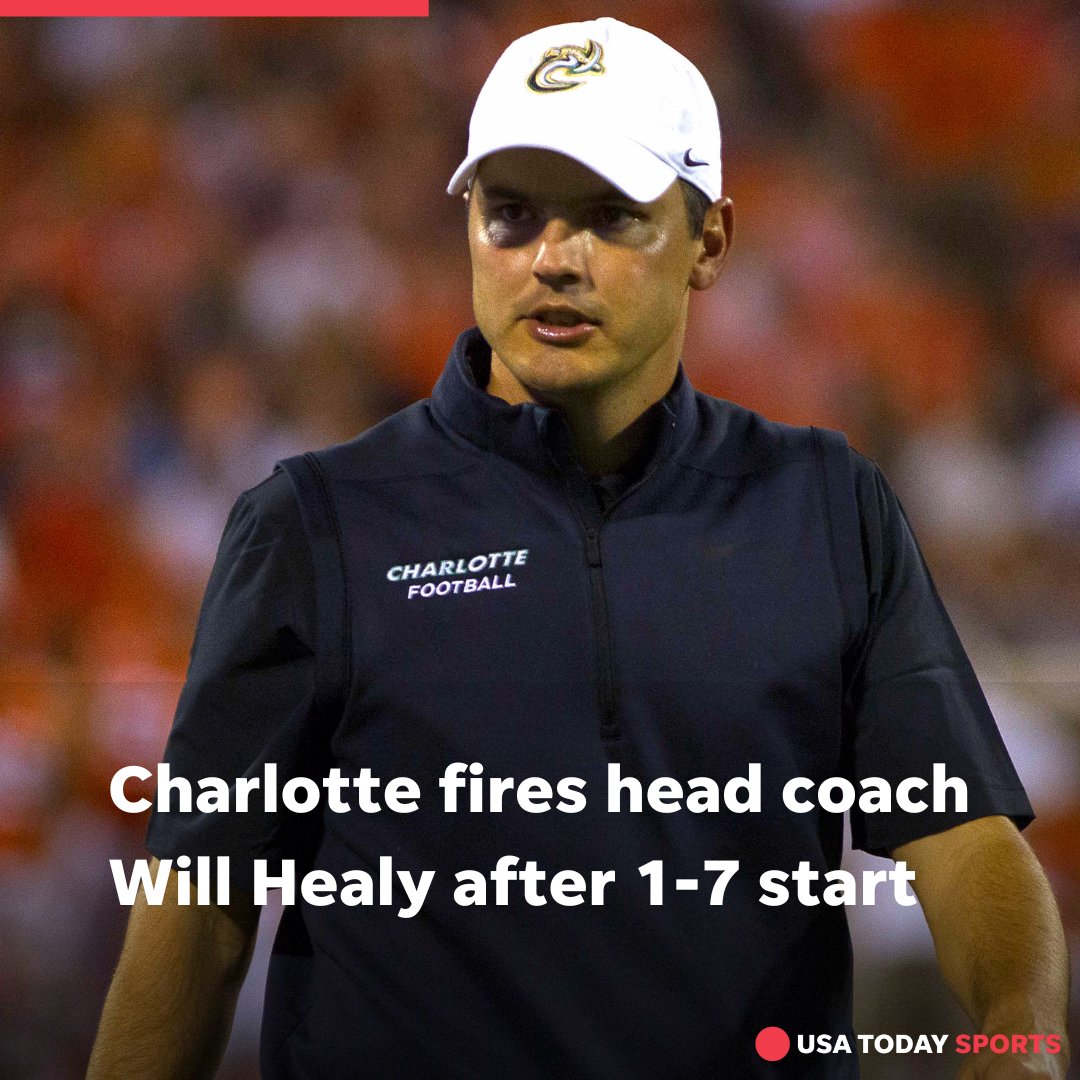 Charlotte's Will Healy let go Sunday after the 49ers go to 1-7 to season, according to Director of Athletics Mike Hill. bit.ly/3TPx2Cc