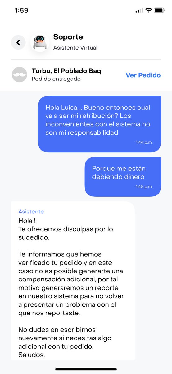 danielcol's tweet photo. Cuando @RappiColombia no te reembolsa el 100% del valor del producto no entregado por Turbo y prácticamente te dicen en tu cara que te robaron: https://t.co/rmFmm5IW6O