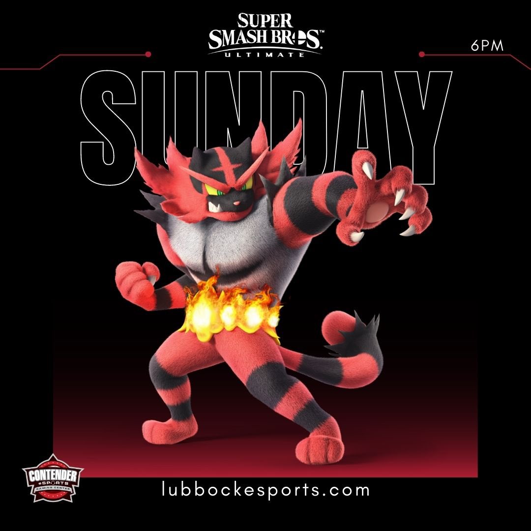 Super Smash Bros Weekly today at 6pm! 
Let’s go!!! 😄

#lubbock #lubbockesports #supersmashbros