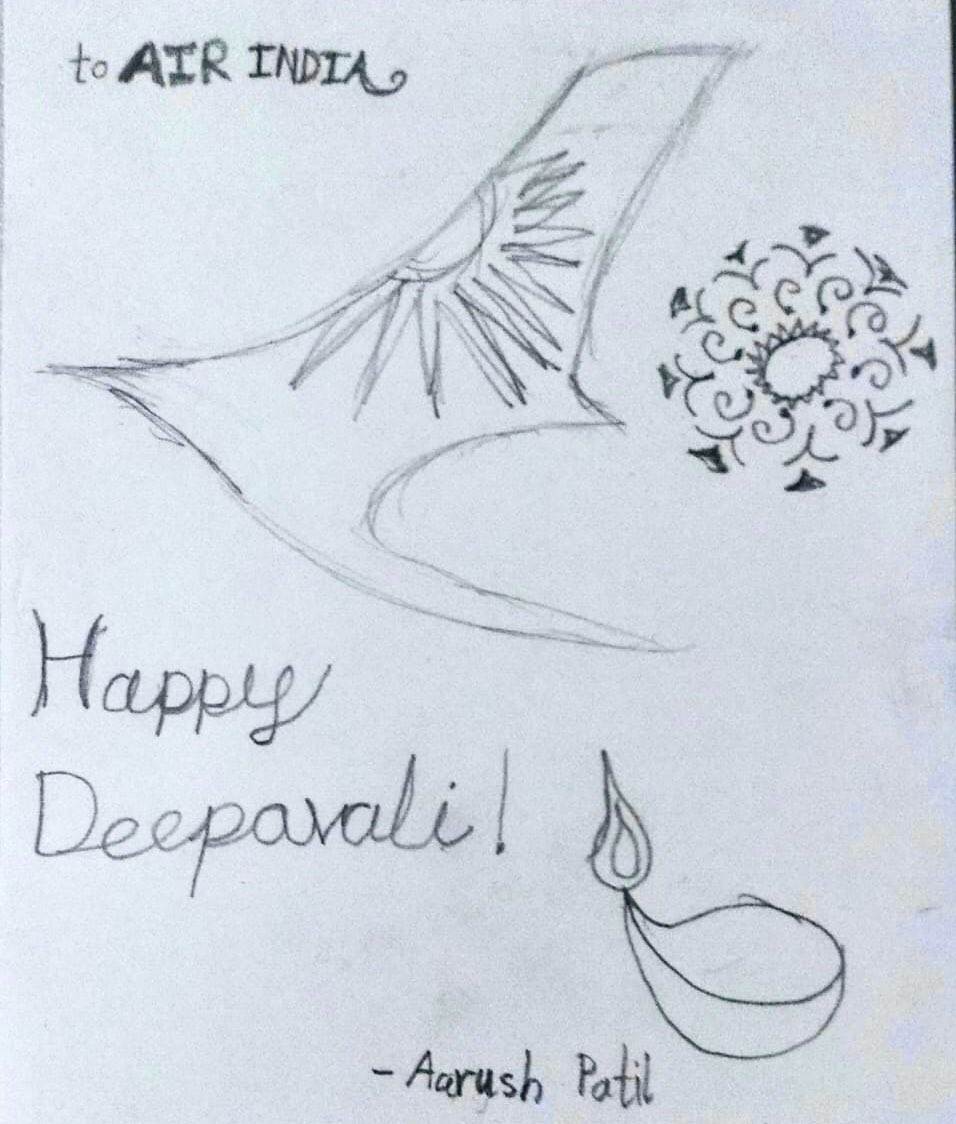 dr_sushil's tweet photo. @airindiain
Diwali Greetings made by my kid on the flight AI343 #SingaporeToMumbai #FlyAI #DiwaliCelebrations https://t.co/Z08XCxY9aU