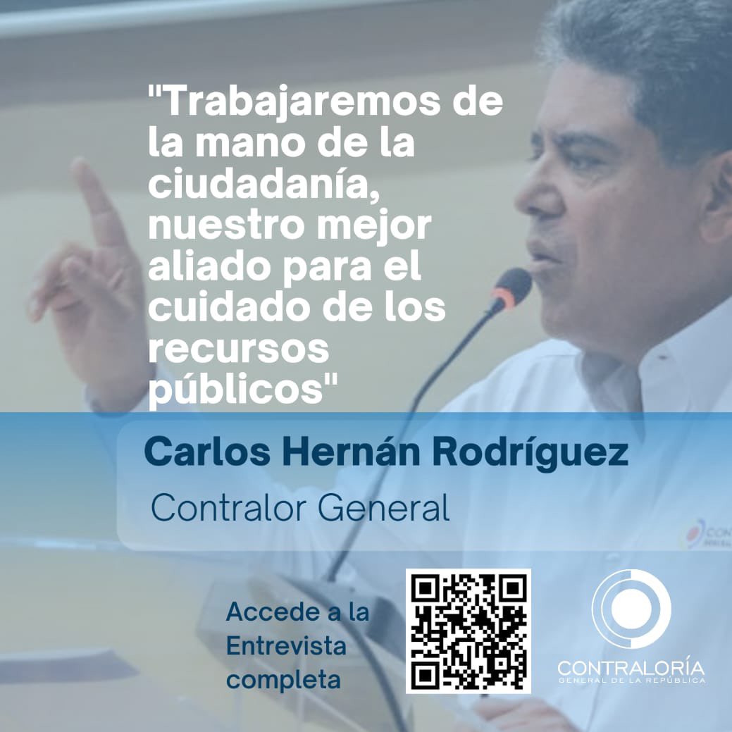 CGR_Colombia's tweet photo. En entrevista con @PrensaLaNacion, el Contralor General Carlos Hernán Rodríguez (@CarlosHernanR1) hace un llamado a todas las Contralorías para que muestren "resultados concretos" en el cuidado de los recursos públicos. #ControlEnMarcha https://t.co/24JCtbXWAO https://t.co/3szVybJ0Wb