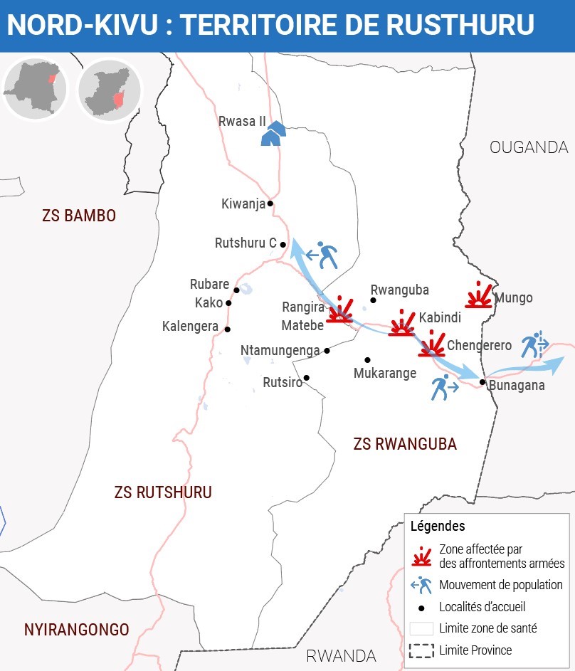 UNOCHA_DRC's tweet photo. Au moins 23 000 personnes auraient été déplacées par les violences armées qui ont éclaté le 20 octobre entre l'armée congolaise et le mouvement armé M23 dans le #Rutshuru. Ce chiffre inclue environ 2 500 personnes qui ont traversé en Ouganda. OCHA et les partenaires humanitaires https://t.co/ePP5HToqcs