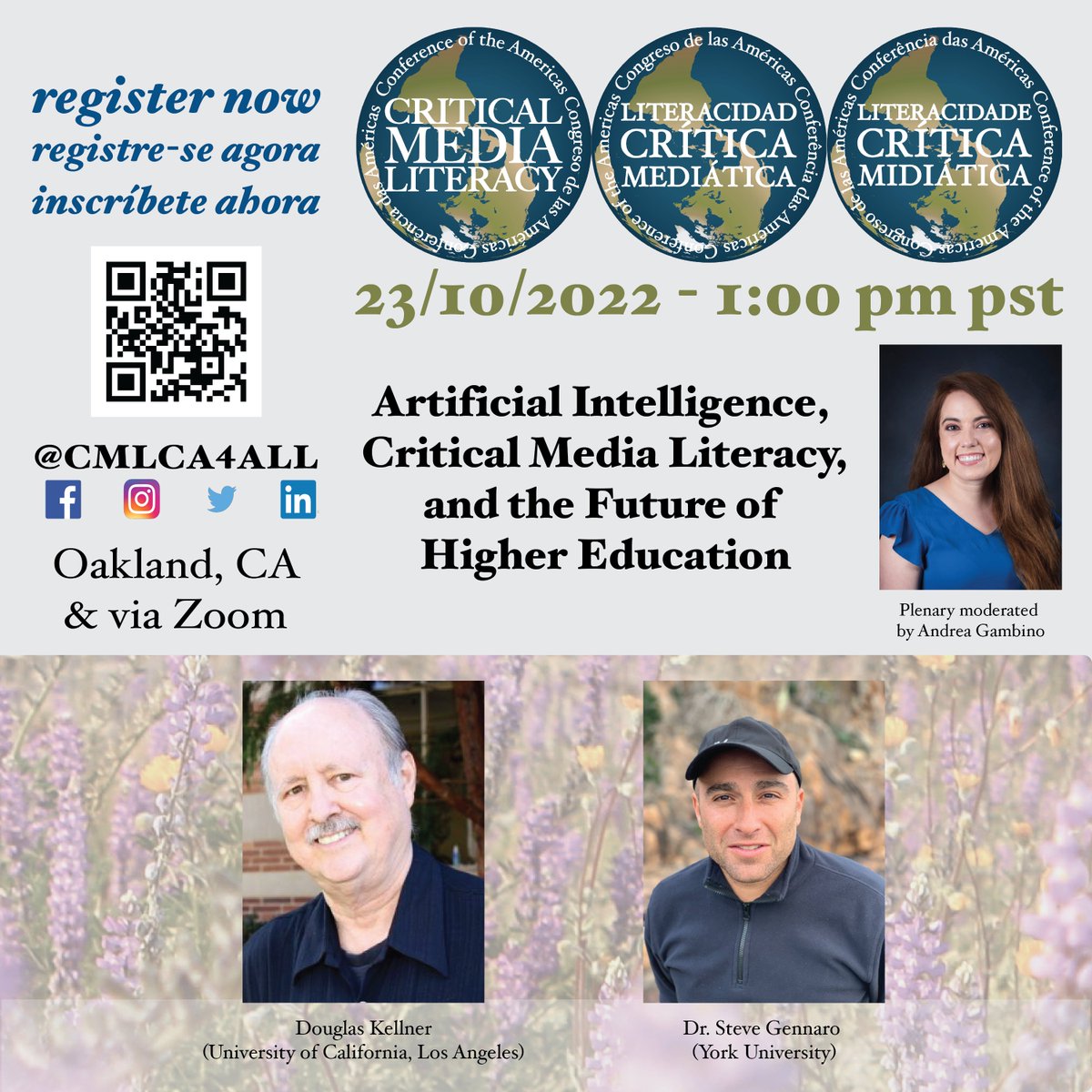Join us!/Únete a nosotras! Hoy! 1:00pm PST
En persona (Grand Lake)/Zoom (haga clic en el título del programa): tinyurl.com/y33bhtd6
Drs. Doug Kellner &amp; <a href="/SteveGennaro/">Steve Gennaro</a> | Moderated by: <a href="/Andrea_Gambino1/">Dr. Andrea Gambino</a>