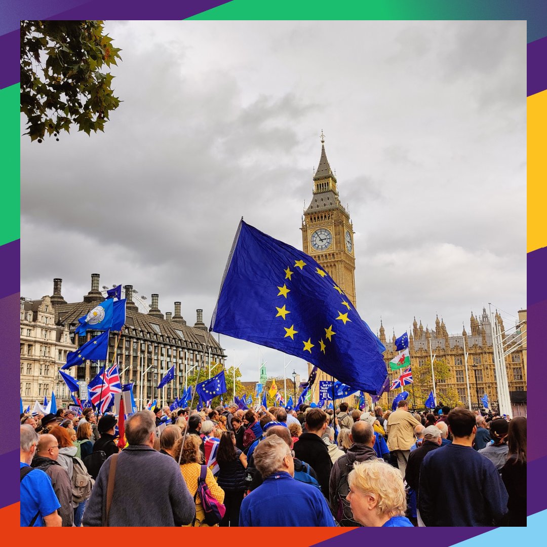 VoltEuropa's tweet photo. Over 50,000 people marched through the streets of London for the National Rejoin Rejoin March — with @UkVolt as an official partner. This was the first pro-EU march since 2019 and Britain’s official departure from the EU. 
#nationalrejoinmarch @MarchForRejoin #VoltOnTheStreets https://t.co/4ZKTf9tQFq