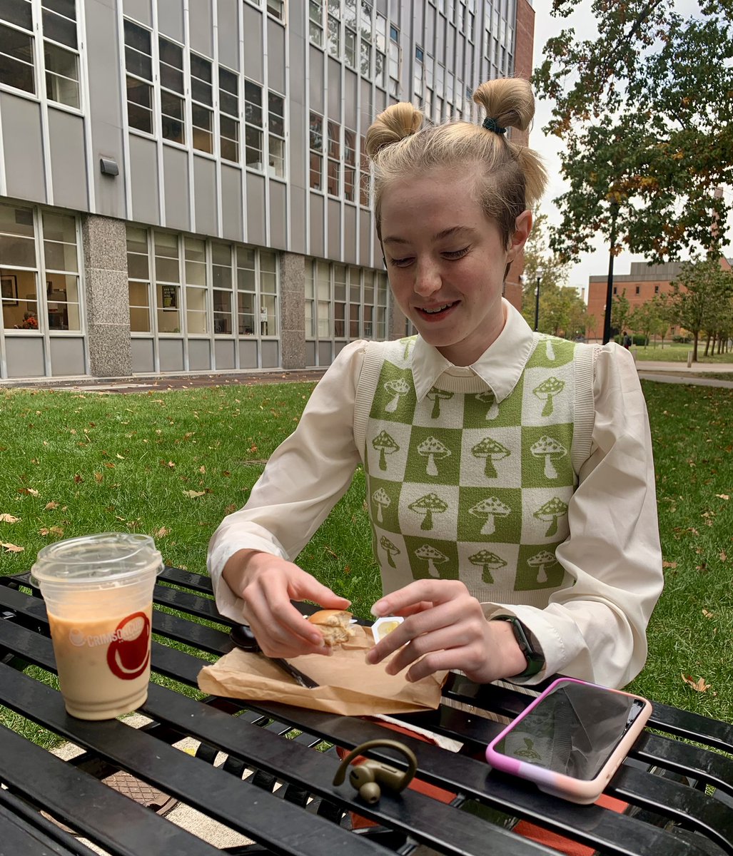 Last weeks in #osunewsclass during The Photo Walk, I took a couple of photos of Grace Kostko. 

Kostko, a student at Ohio State, orders the same breakfast items every morning at Terra Cafe. A bagel spread with margarine and a small iced coffee with a splash of vanilla (: