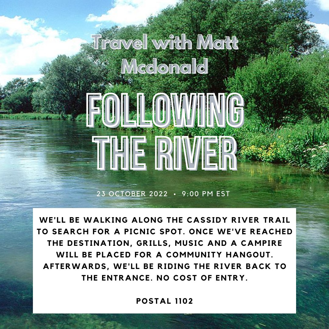 I'll be returning to streaming tonight at 7PM CST. Matt McDonald is hosting his first @VenusCityRP event, bringing citizens together on a hiking trip through the Cassidy River Trail. You may even meet Matt's sister, Mariah. twitch.tv/pondspress