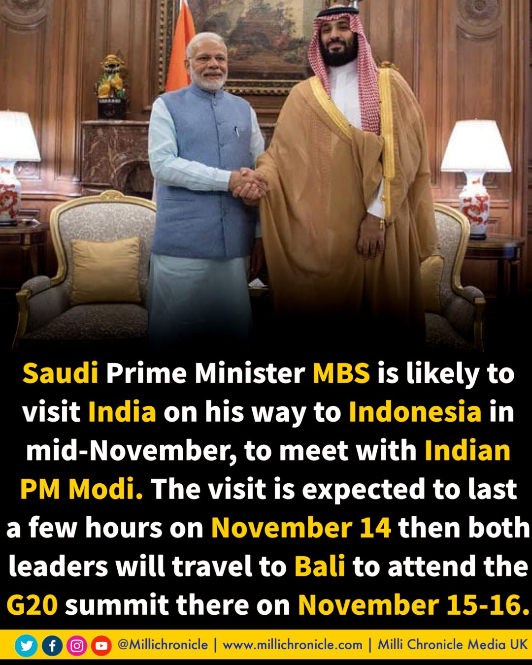Zahack Tanvir Saudi Prime Minister Mbs Is Likely To Visit India On His Way To Indonesia In Mid November To Meet With Indian Pm Modi The Visit Is Expected To Zahack Tanvir Saudi Prime Minister Mbs Is Likely To Visit India On His Way To Indonesia In Mid November To Meet With Indian Pm Modi The Visit Is Expected To