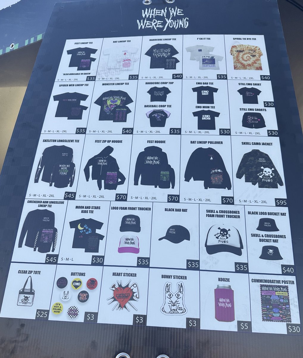 🏁 on Twitter "WHEN WE WERE YOUNG FESTIVAL MERCH"