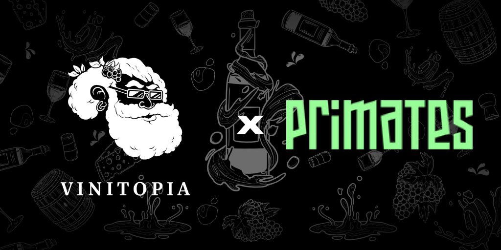 Primatesnft's tweet photo. We're doing a cool collaboration!
@Vinitopia x @Primatesnft 🍇 

This partnership with Vinitopia will facilitate the creation of JNGL Juice Wine!

Vinitopia powered by @VignoblesBardet has a goal to become the vineyard of the NFT space and we're excited to be part of it! https://t.co/qhpa9GdlQF