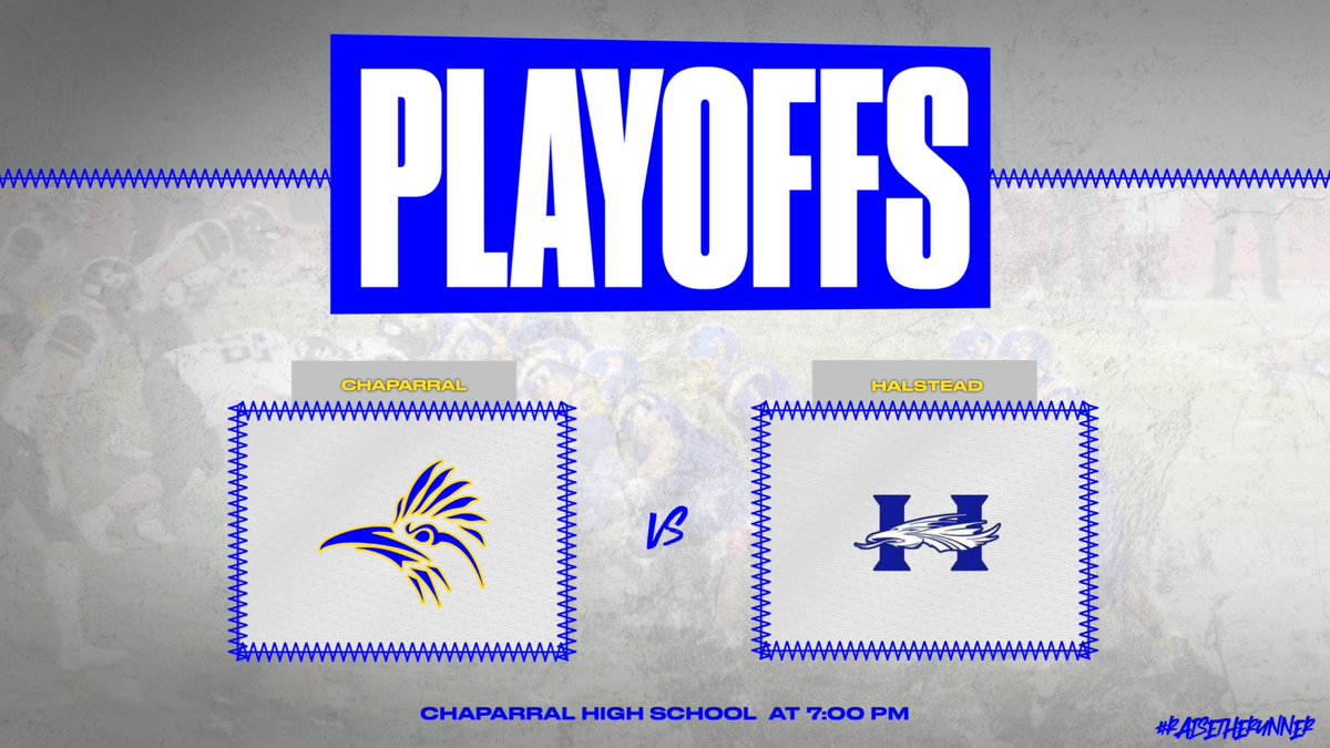 The Roadrunners have earned a home playoff game for the 2nd year in a row. We will host Halstead on Friday, 10/28, in the 1st round of the playoffs. #raisetherunner