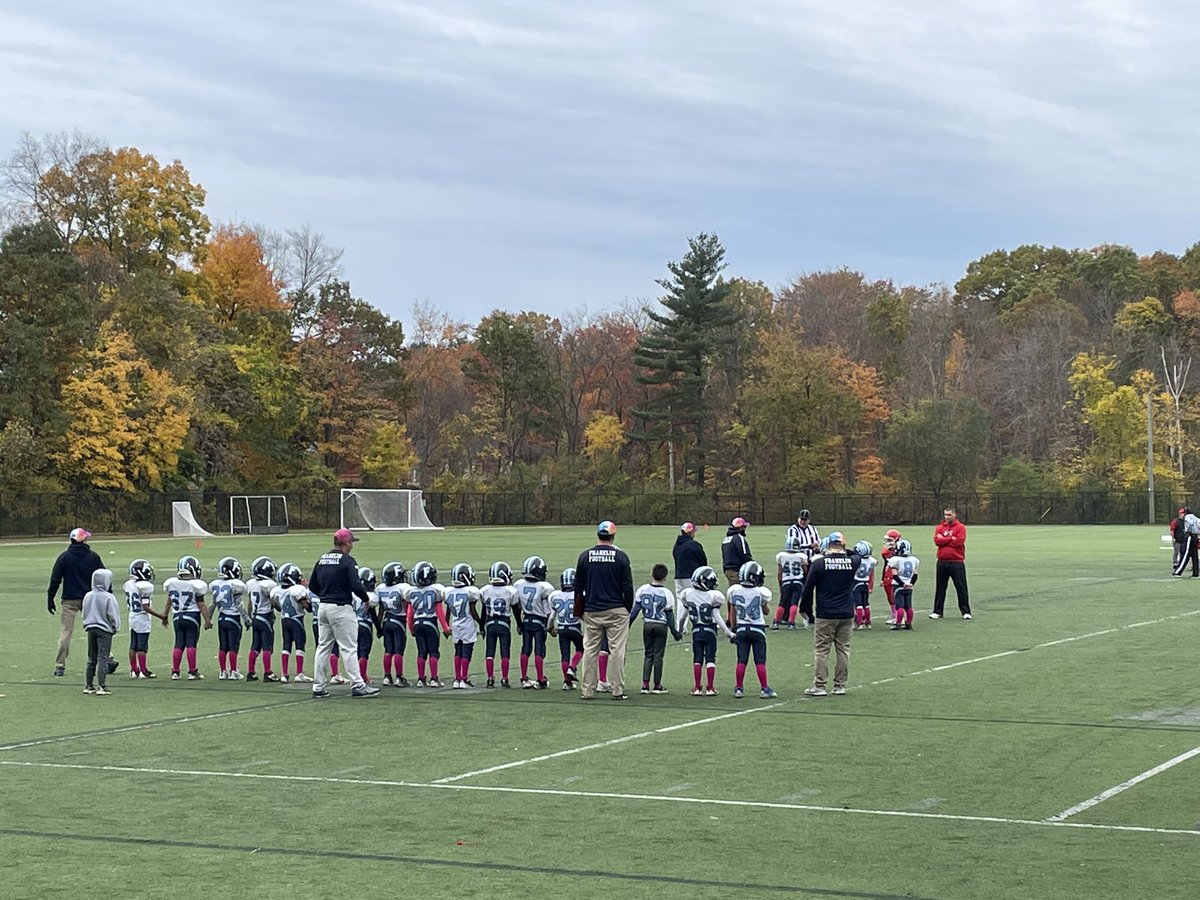 LaurabWeeks's tweet photo. These G2/3 boys got a big win today.  Final game under the lights is Saturday (10/29) night, 5:30pm, Franklin High School.  Best game in town! @scottzolak @Marc_Bertrand @wilfork75 @soldernate @michaelFhurley @ https://t.co/5OgRWfOeMC