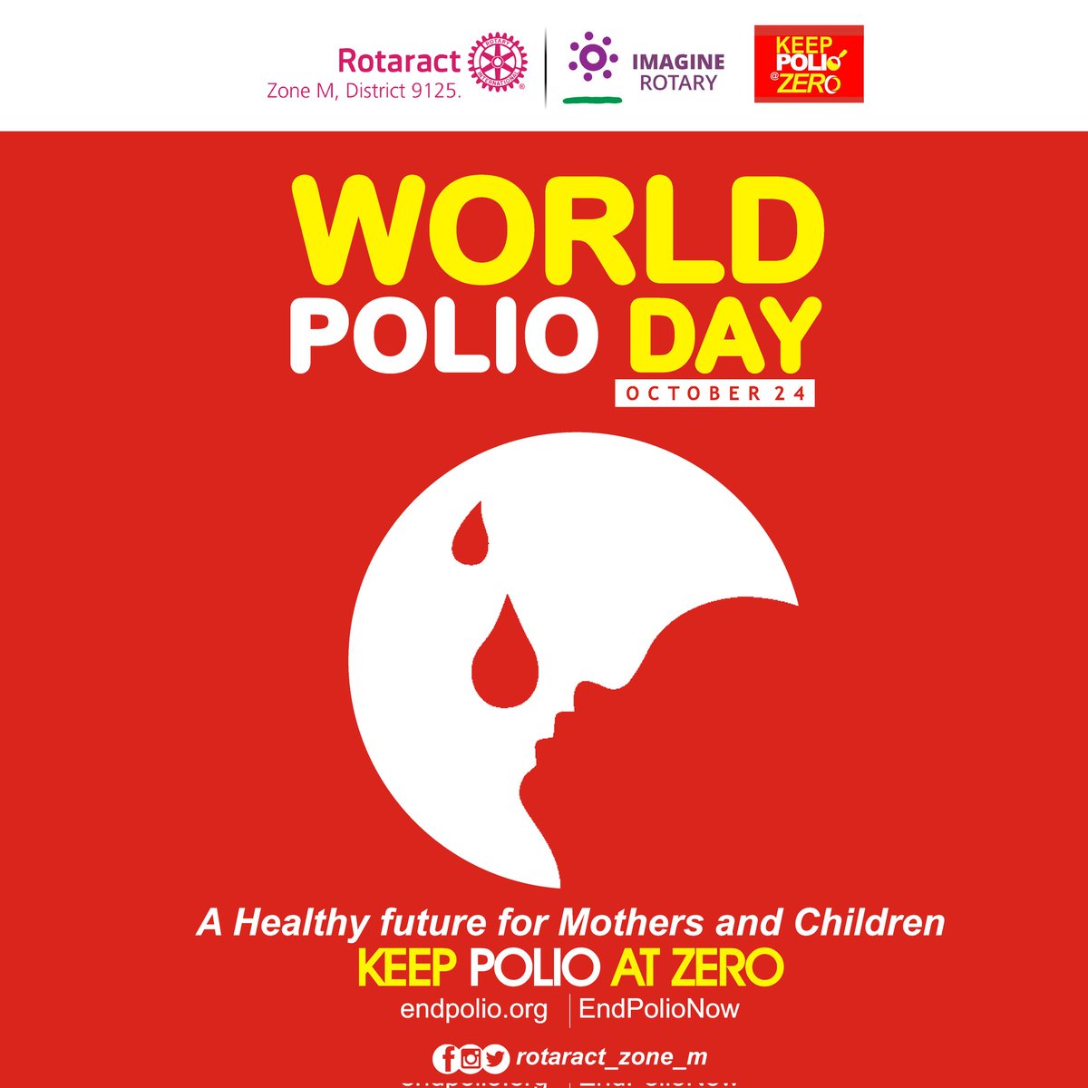 rotaract_zone_M's tweet photo. WORLD POLIO DAY
A Healthy future for Mothers and children
#KeepPolioAtZero
#October24
#WorldPolioDay
#D9125
#ZoneM https://t.co/1k22FYKtEQ