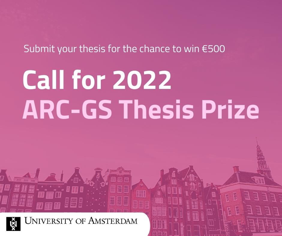 🎖THESIS PRIZE | Submit your master's thesis to the 2022 ARC-GS Thesis Prize by 1 Dec 2022. This prize is awarded to the best master’s thesis focused on gender and/or sexuality studies in the social sciences in the Netherlands. Find out more at tinyurl.com/thesisprize22. @FMG_UvA
